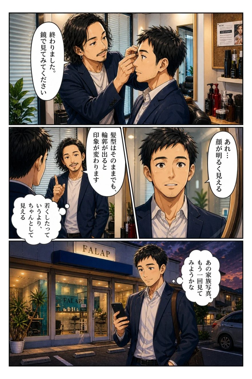 漫画10 施術後、印象が変わった仕上がり