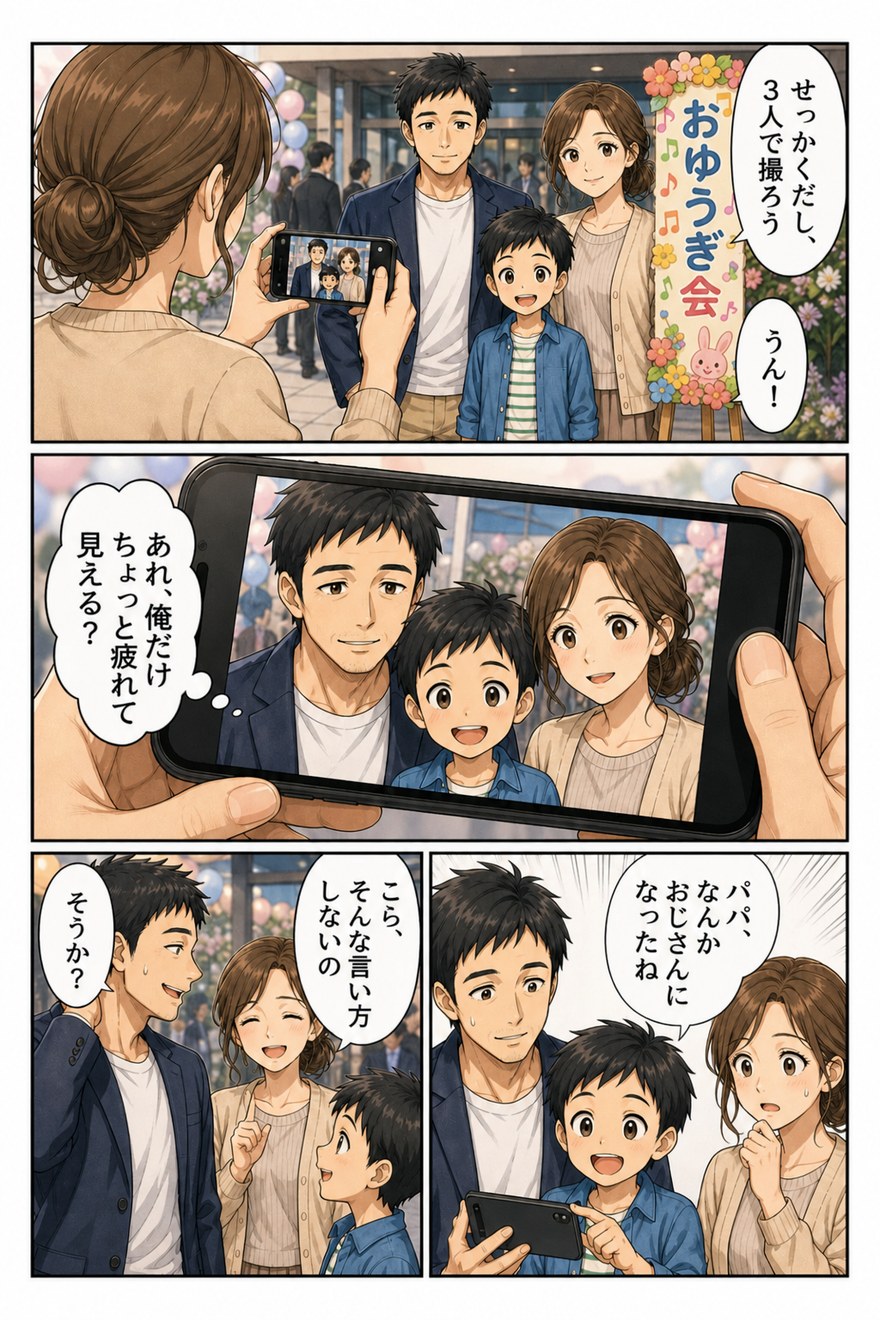 漫画3 家族写真と、子どもの何気ない一言
