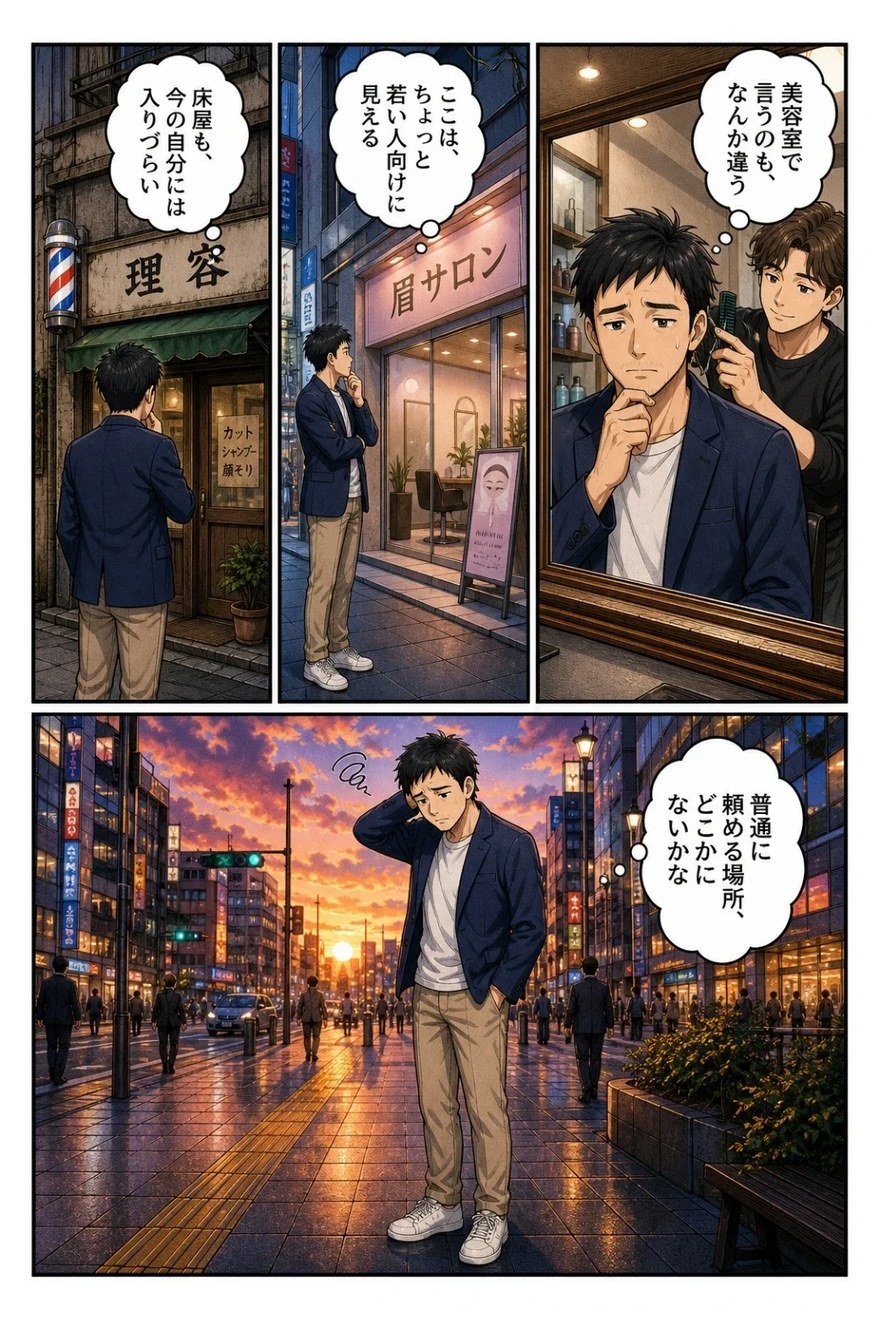 漫画7 男性が頼める場所がない